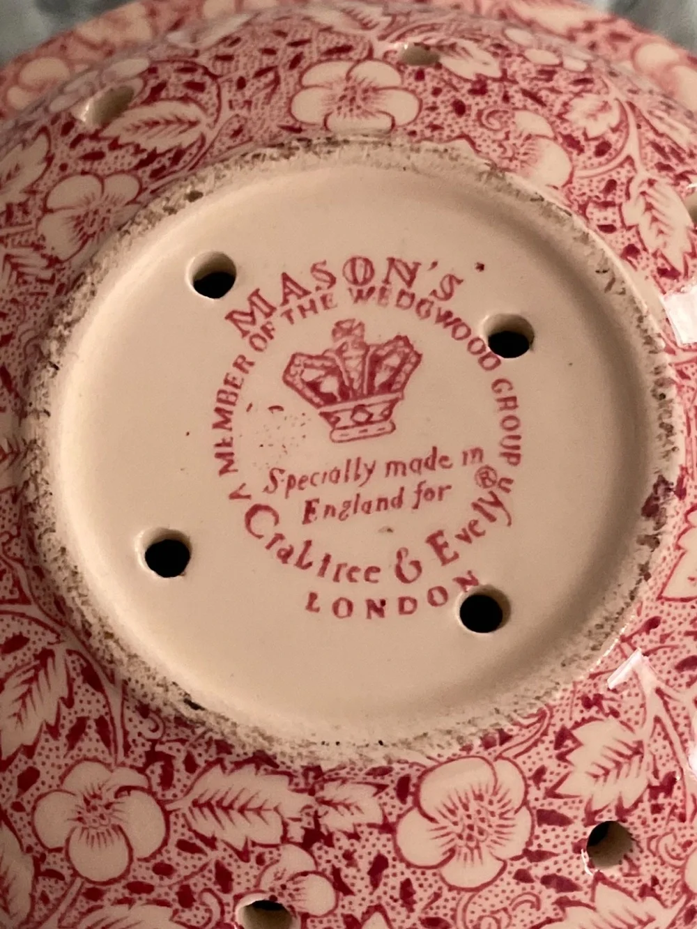 Vintage Mason’s Wedgwood Crabtree & Evelyn Floral Covered Soap Dish